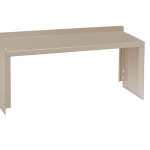 A beige metal bracket or shelf with a simple, rectangular design. It features a flat top surface and two vertical supports on either side, suitable for mounting on a wall or as a support frame.