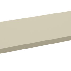 A rectangular, flat, beige shelf with a smooth surface. It has small holes near the corners, likely for mounting or support. It appears to be made of a sturdy material like wood or composite.