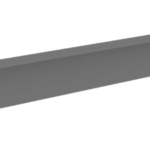A gray, elongated metal bracket with a flat surface and two 90-degree angled ends. It has mounting holes on both ends, suggesting it is used for support or attachment in construction or assembly.