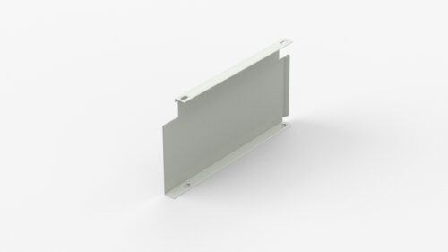 js36rwm8hxspb13sz0di.jpg Rectangular metal bracket with a flat surface, two circular holes on the top edge and two on the bottom edge, positioned at an angle, casting a subtle shadow on a white background.