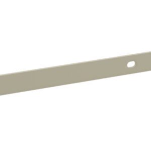 A long, beige metal strip with rounded ends and two evenly spaced holes along its length.