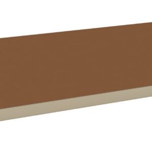 A rectangular, flat, brown board with beige edges, resembling a wooden or laminate shelf. It is shown against a plain white background.