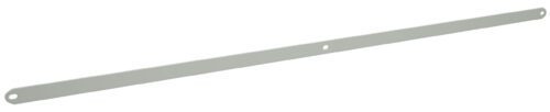 A long, thin metal bar with a smooth surface. The bar has a rectangular shape and features two evenly spaced holes along its length, one at each end. It is positioned diagonally against a white background.