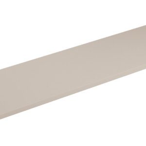 A beige, long, and narrow rectangular object with a flat surface and angled side edges, resembling a shelf or panel, is displayed against a white background.