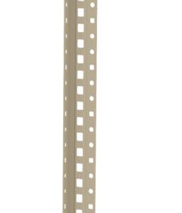 A tall, narrow beige object with evenly spaced notches along one edge, resembling a long strip or ruler. The surface appears slightly reflective, and the notches are small and uniform, running the entire length of the object.