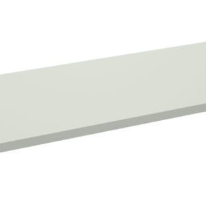 A long, flat, rectangular metal panel with small holes at each corner, placed on a white background. The panel is light gray and has a smooth surface.