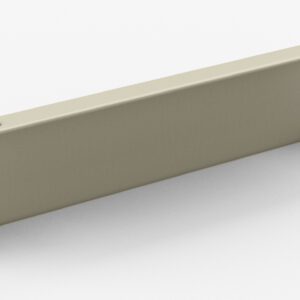 A beige, rectangular metal bracket with four protruding hooks on its sides, designed for mounting. The surface is smooth and there are two holes on the top corners for attachment.