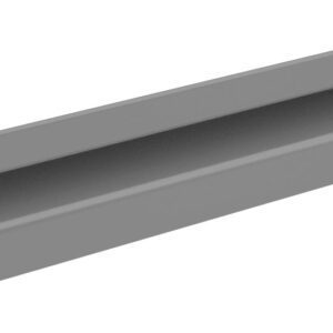 A gray, rectangular metal bracket with mounting holes on both ends, designed for structural support or attachment purposes.