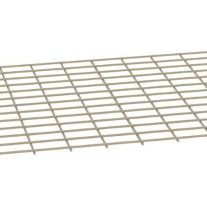 A rectangular metal grid displayed at a slight angle. The grid consists of evenly spaced horizontal and vertical bars creating a mesh-like structure. The surface appears to be smooth and light-colored.