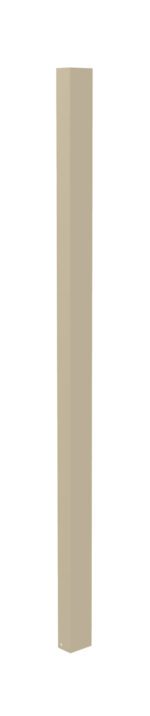 A tall, narrow, rectangular beige post standing upright against a plain white background.