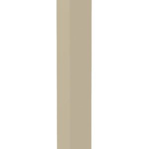 A tall, narrow, rectangular beige post standing upright against a plain white background.