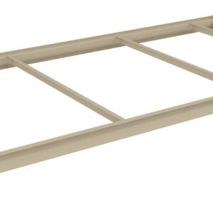 Rectangular metal framework with a beige finish, featuring three evenly spaced crossbars. The structure is flat and typically used for shelving or support purposes.