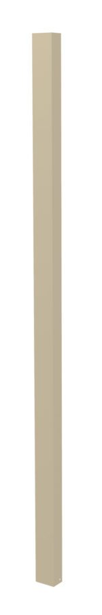 A tall, slim beige rectangular post stands upright against a white background.