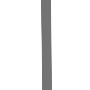 A tall, slender gray pole standing upright against a plain white background.
