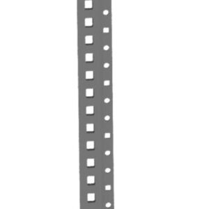 Image of a tall, narrow metal pole with evenly spaced holes along its length. The pole is leaning slightly to the right against a plain white background.