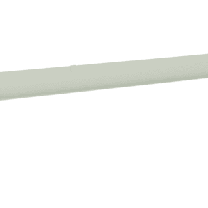 A light gray metal bracket, shaped like a flat U, with each end featuring small holes for mounting. Its minimal design suggests use in construction or furniture assembly. The background is plain white.