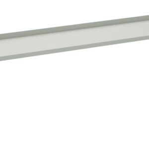 A rectangular, light gray metal bracket with mounting holes on both sides, designed for supporting or attaching to a structure. The bracket is elevated with open sides, revealing a hollow underside.