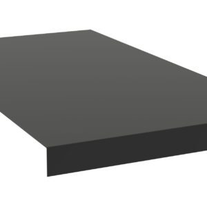 A black, rectangular, flat slab with a slight shadow underneath, angled slightly to the right against a white background.