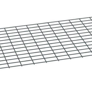 A rectangular metal wire mesh panel with a grid pattern, shown at an angle on a plain white background. The mesh consists of evenly spaced horizontal and vertical wires forming square openings.