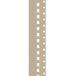 A beige, vertical track piece with a series of evenly spaced slots along its length, resembling a structural or architectural component on a white background.