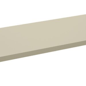 A beige rectangular metal panel with small holes near the corners. The panel is slightly elevated, showing its thin edges and flat surface.