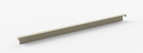 vdtyvpczmxuweqcxix58.jpg A long, thin, light gray metal or plastic strip with a hook on one end, resting on a white surface.