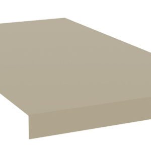 A simple 3D rendering of a rectangular beige surface, resembling a tabletop or a thick slab, against a white background. The shape appears flat with a solid edge visible from the front.