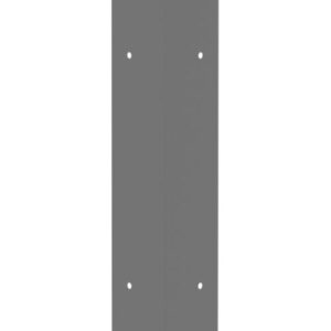 A tall, rectangular gray metal beam with small evenly spaced holes along its length. The beam is shown against a plain white background.