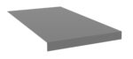 A rectangular, flat slab made of a gray material, possibly metal or concrete, viewed from an angle. The slab has a smooth surface and sharp edges, casting a subtle shadow on the white background.