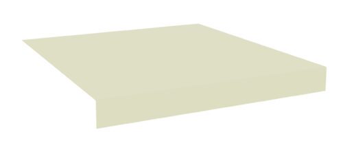 A beige, flat rectangular object with a slight shadow beneath, giving a sense of depth. The object is viewed at an angle, showing its thickness. It appears to be a minimalist representation of a tabletop or platform.