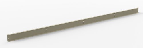 wswbrrqx3qmabyypdbuc.jpg A long, thin metal bracket with evenly spaced holes on a white background. The bracket is slightly angled, showing its flat surface and edge.