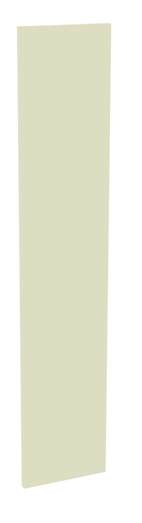 A tall, narrow, vertical beige panel set against a plain white background.