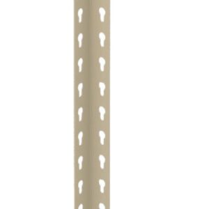 A vertical metal strip with a 90-degree bend, featuring a row of evenly spaced triangular cutouts along both edges against a white background.