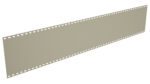 A long, rectangular strip of beige paper with perforated edges on both sides. The thin holes run along the entire length of the strip, suggesting it might be used in continuous feed printers or similar devices.