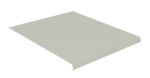 A flat, rectangular metal panel with a light gray surface is shown. It has a small hole in one corner and slightly raised edges on two sides, suggesting it could be part of a larger assembly or used as a cover.