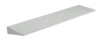 Gray, rectangular shelf with smooth edges and a clean, modern design, placed against a white background.