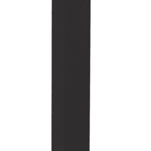 A tall, slender, black rectangular pole set against a white background. The pole has a smooth surface and uniform color throughout.