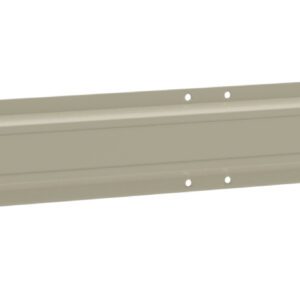 A long, light gray metallic bracket with multiple holes along its length for mounting. The surface is smooth with a slight ridge running horizontally in the center. The ends are flat with beveled edges.
