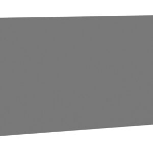 A rectangular gray metal sheet with four rounded rectangular holes near the corners, set against a white background.