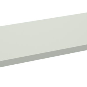A plain, rectangular metal cover plate with flanges on the sides and small holes at each corner. The plate is angled slightly, showing its flat surface and thin profile on a white background.