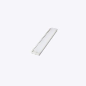 Set against a plain white backdrop, the sleek MH-USA Self-Adhesive Label Holder in transparent glass form captures attention with its understated elegance and practical design.