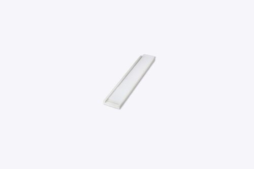Set against a plain white backdrop, the sleek MH-USA Self-Adhesive Label Holder in transparent glass form captures attention with its understated elegance and practical design.