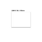 A white label with LM810 80 x 100mm in bold black is on this MH-USA Magnetic Easy Wipe Location Marker, dimensions H.3.15 in x W.3.94 in, against a clean white background, available in a pack of 100.