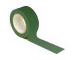A roll of MH-USA Floor Marking Tape, size H.1.97 in. x W12.99 in., is partially unrolled against a white background. The glossy green tape is tightly wound with a visible cardboard core.
