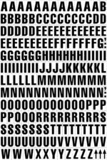 A grid of bold uppercase black letters on a white background, using the MH-USA Magnetic Mixed Letters (H.0.91 in.). Each letter repeats four times from A to Z, creating an orderly and striking visual display.