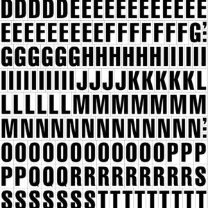 A grid of bold uppercase black letters on a white background, using the MH-USA Magnetic Mixed Letters (H.0.91 in.). Each letter repeats four times from A to Z, creating an orderly and striking visual display.