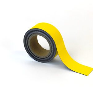 A partially unrolled yellow MH-USA Magnetic Easy-Wipe Strip, dimensions H.1.97 in. x W3.94 in., stands upright against a plain white background.