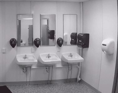 This image shows the bathroom inside a Guard Booths