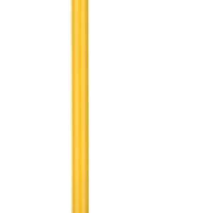 A yellow stanchion with a black retractable belt extension. It stands on a round black base, commonly used for crowd control or line management.