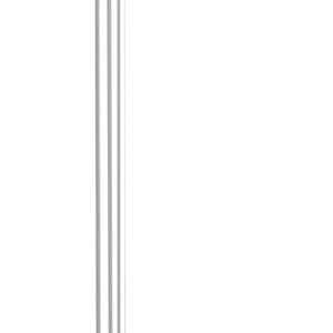 A silver metal stanchion with a black retractable belt extended outward to the right. The base is round and provides stability for the upright pole. The overall design is sleek and modern, commonly used for crowd control or line management.